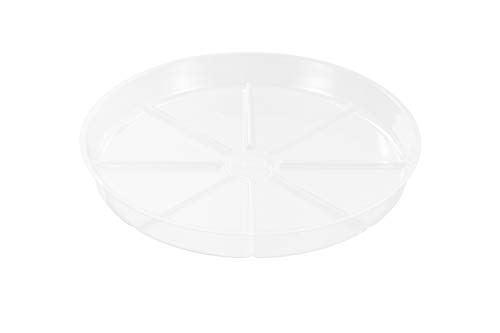 Riefie 12 Pack Of 12 Inch Plastic Plant Saucer, Clear Drip Trays For Indoors & Outdoor Plants, Round Saucer For Flower Pot (12'') #TOP4