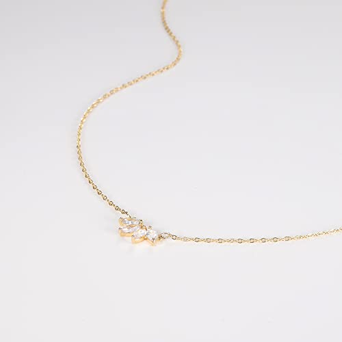 Hanli 14K Gold Plated Marquise Cz Necklace For Women thumb #5