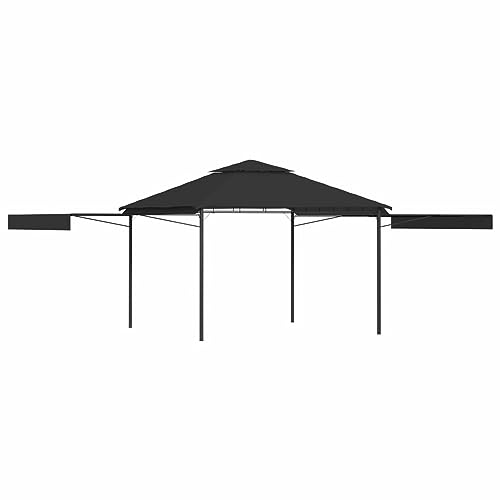 ShGaxin Cenador con tejado Doble Extensible, Cenadores para Jardin, Pergolas De Jardin, Carpas De Jardin, Carpas para Exteriores, Carpa Jardin Exterior, Antracita 3x3x2,75m 180g/m2