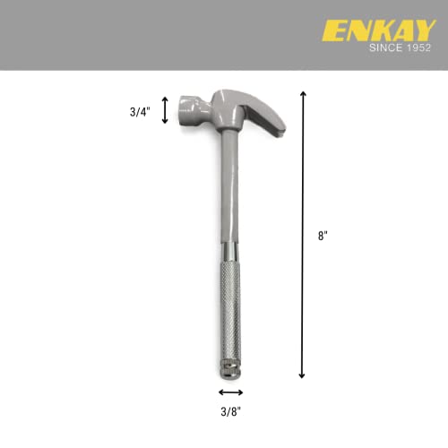 ENKAY - 6 in 1 Gray Hammer and Screwdriver, Multifunction Claw Hammer Tool with Color Print (Gray)