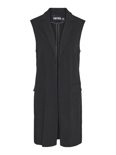 Gilet costume femme noir PIECES Pcjana chic veste tailleur sans manches