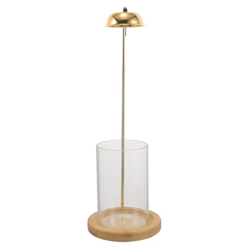 FONDOTIN Soporte para Incienso Invertido de Bambú con Base de Hierro y Recipiente de Vidrio Quemador Creativo para Varitas de Incienso para Baño y Aromaterapia Hogar