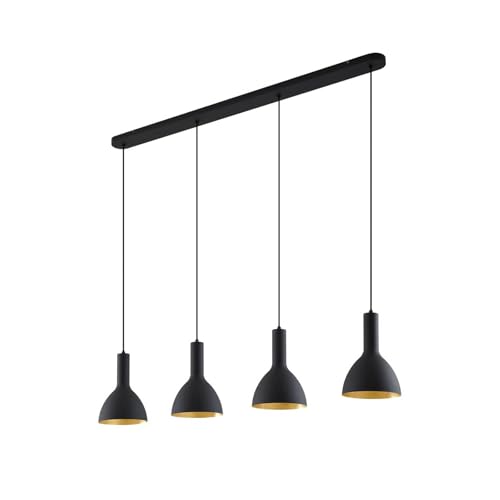Suspension Cosmina réglable contre le manque de lumière : plafonnier noir 4 lampes E27