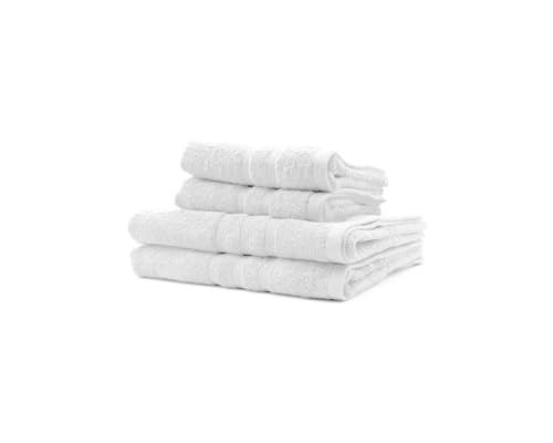 2 Serviettes de Bain 50x90 + 2 Draps de Bain 70x130 cm 100% Coton - Craie