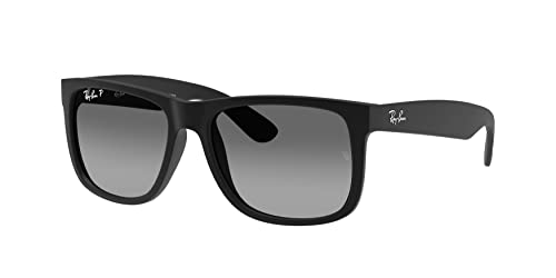 Ray-Ban RB4165 Sunglasses Bundle: RB 4165 JUSTIN 622/T3 Justin Rubber Black Light Grey and Eyewear Cleaning Kit