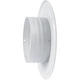Metal 4” inch Wall Mount Flange, White, Exhaust/Inlet Connector for Flexible or Straight Pipe. Steel Duct Connector Size 4.25”