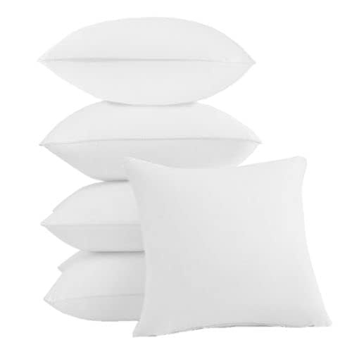 Image of Premium Polyester Fiber Cushion Fillers - Pack of 5 Pcs | 20 x 20 Inches | White| Cushions, Sofa Pillow, Cushion for Sofa, Cushion for Bed, Decorative Pillow, Pillow for Support