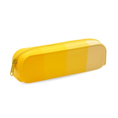 Image of Silicone Pencil Box Pouch for Girls & Boys | Aesthetic Stationery Pouches for School | Pen Case Bag for College Students, Yellow