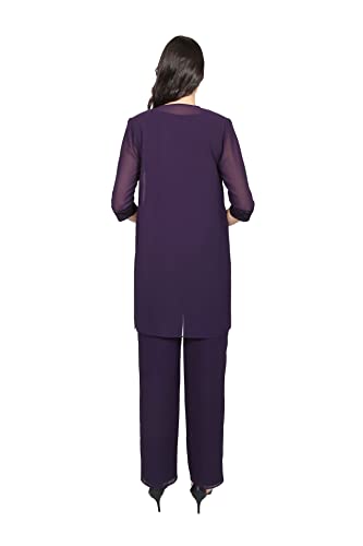 Le Bos Women's Solid Duster 3 Piece Pant Set4