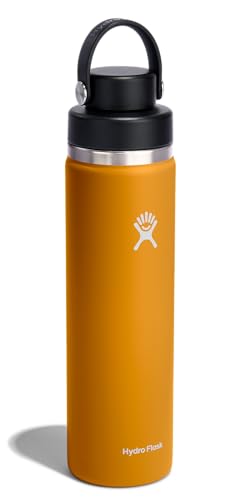 Image of Hydro Flask Water Bottle - Insulated Stainless Steel - Wide Mouth Flex Chug Lid, Non Spill, Leakproof in 24 Oz Fossil Brown