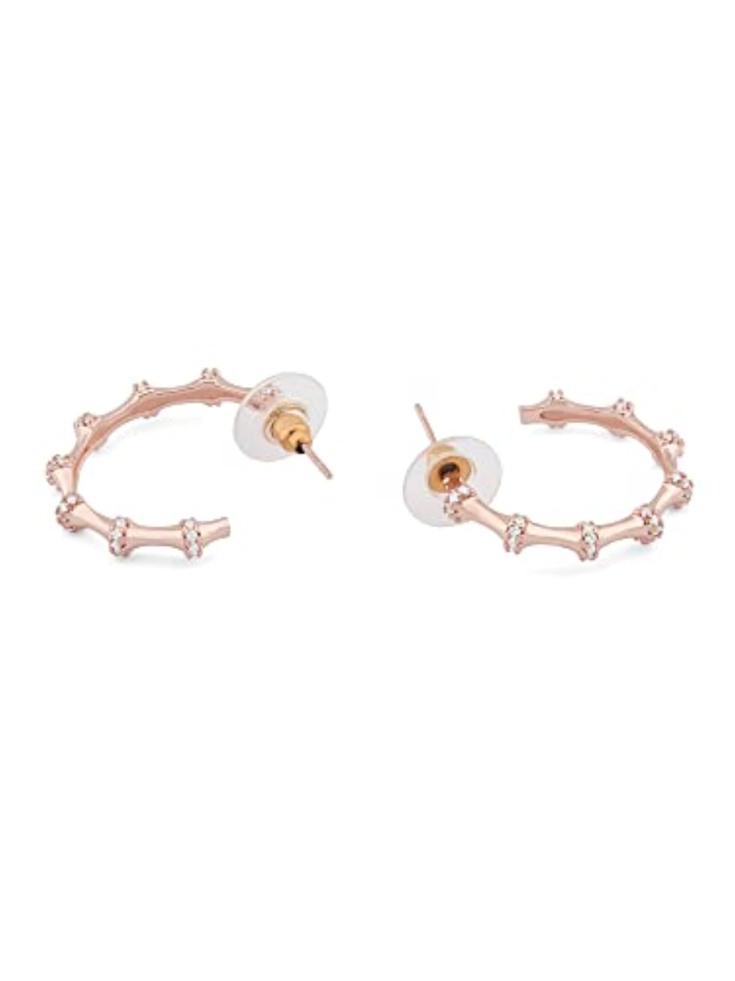 Contemporary CZ Semi Hoop Earrings For Women