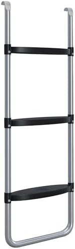 Soozier Trampoline Ladder Rust-Resistant Steel, 2-Steps/3-Steps with Non-Slip Wide Steps, Heavy Duty Trampoline Stairs Accessories Easy Install, 38 Inch Length