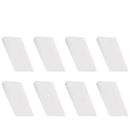 White Toilet Leveling Shims 8-Pack, Stackable Plastic Wedges for Stabilizing Furniture, Cabinets, Tables and Toilets, Easy to Cut and Install