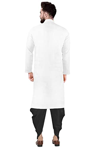 Image of Trustous Mens Cross Kurta Dhoti Set In Cotton