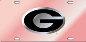 Craftique Georgia Bulldogs Pink/Silver/Black G Car Tag