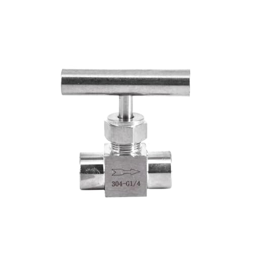 Vanne à pointeau contrôle débit eau gazole 3/8 NPT femelle inox 304 droite - 7