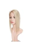 Flequillo Postizo Pelo Natural Hair Topper Cabello humano real 6x9 cm Parte central Base de seda Mujeres Topper Clip en extensiones de cabello Postizo recto for pérdida de cabello Adelgazamiento del c