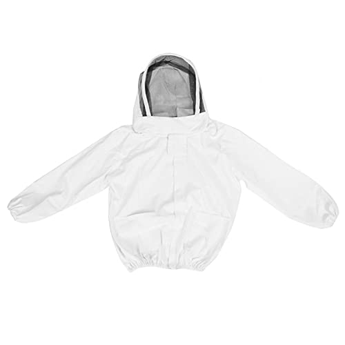 Zhjvihx Imkerjacke, Imker Schleierjacke, Hochwertig, Weich, Faltbar, Für Imker, Schützend,(White)