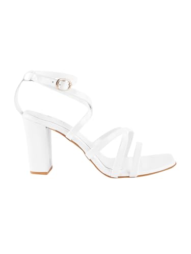 Image of SilverArrow Casual and Classy Block Heel Chunky Heel Sandals Light Weight Comfortable & Trendy Strappy Party Heels for Girls & Women