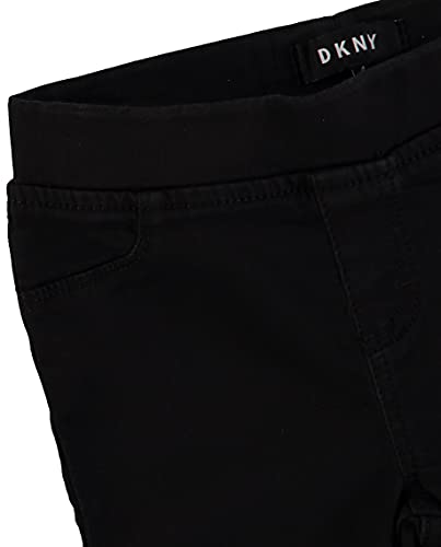 DKNY Girls 4-6X Girls Full Length Super Soft Stretch Denim Jeans (Black, 4)2