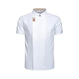 Generisch Personalisierte Kochjacke Kurzarm mit Namensstickerei, Unisex Kochshirt für Gastronomie, Restaurant und Küche, M-XXXXL (Schwarz)