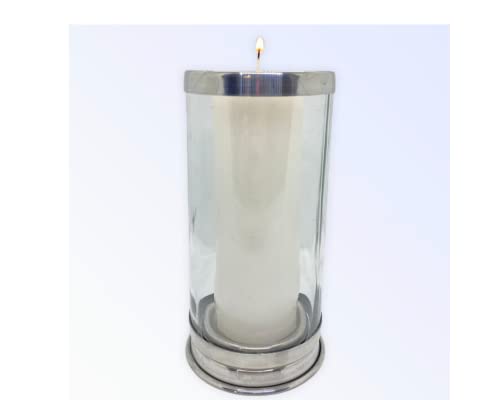 Suporte Para Vela 7 Dias 18 Cm Vidro Transparente Alumínio
