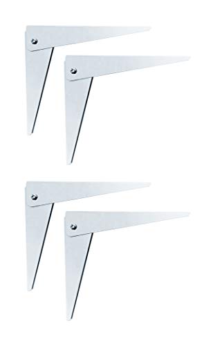 Support d'étagère pliable 20cm Equerre rabattable Console murale Lot de 4
