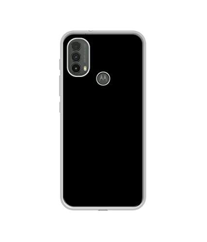 Image of Solid Black Design Printed Silicon Soft TPU Back Case Cover for Motorola Moto E30 4G / E40 4G
