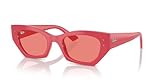 Ray-Ban RB4430 Zena Butterfly Sunglasses, Red Cherry/Pink, 49 mm