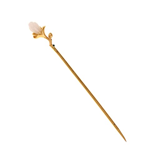 HONITANO ヘアチョップスティック 女性用 ヘアスティック 属製 ヘアアクセサリー ウェディング パーティー 適用 マルデザイン 翡翠装飾