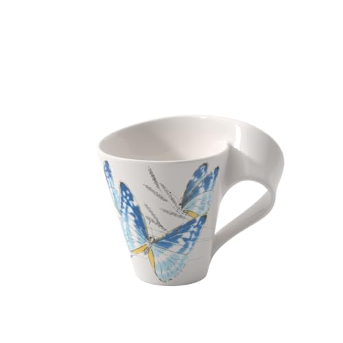 Villeroy & Boch NewWave Caffè Taza de café Mariposa de muso, 300 ml, Altura: 11 cm, Porcelana Premium, Azul