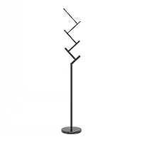 OIFAODAO, Simple Coat Rack Floor Stand Hooks Bedroom Marble Base Shelf Wrought Iron Storage Hanging Holder Jacket Scarf Clothes Hanger,Coat Rack(Black)