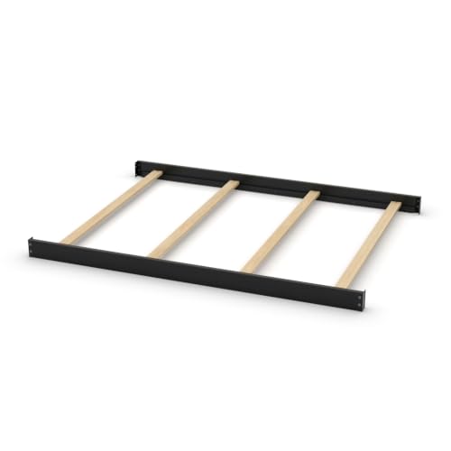Image of Full-Size Conversion Kit Bed Rails for Munire & Echelon Convertible Cribs - Solid Wood Rail - Toddler and Adult Bed Rail for Full-Size Beds - Essential Nursery & Baby Furniture (Black /Onyx)