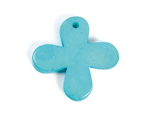 Pendentif en bois trèfle turquoise INNSPIRO 25mm, la solution légère pour vos bijoux