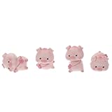 SHINYPASING 樹脂製 車用および室内装飾 豚の置物飾り デスクトップや店舗のインテリア用 4個セットミニ豚ドール スタイル指定不可 ラン ランダムスタイル