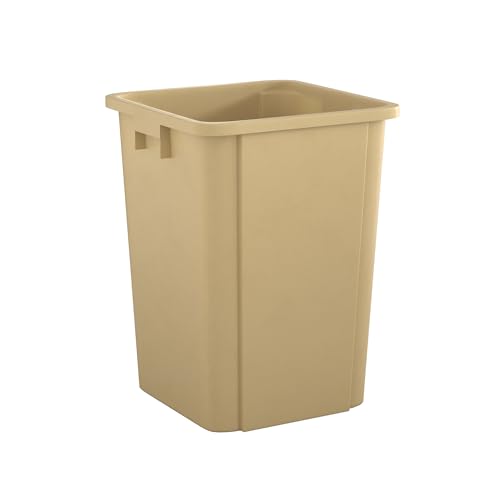 Image of Square Commercial Trash Can (Trash Can, Beige, 19 Gallon)