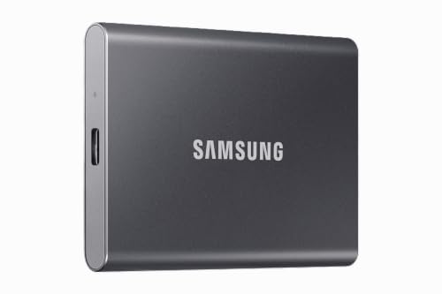 Image of Samsung T7 1TB, Portable SSD, up to 1050MB /s, USB 3.2 Gen2, for Photography, Gaming, Students & Professionals, External Solid State Drive (MU-PC1T0T), Grey