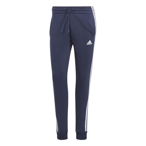 adidas Damen Essentials 3-Stripes Fleece Pants, Legend Ink/White, M