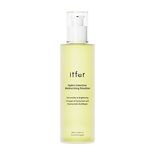 ITFER Hydro Intensive Moisturizing Emulsion 3.3 fl oz, 5-Layer Hyaluronic Acid and Edelweiss and Hibiscus Provide Powerful Antioxidant Effect to Skin, Skin Irritation Test Completed
