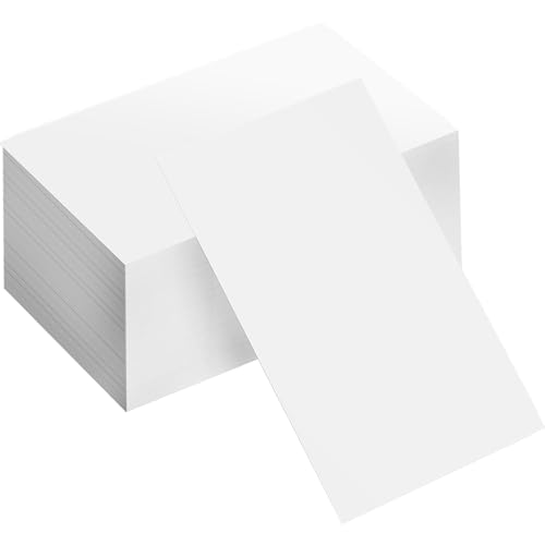100 Tarjetas de Visita en Blanco - Papel 250g/m² para Fichas, Juego, Aprendizaje, Memoria, Notas y Marcadores