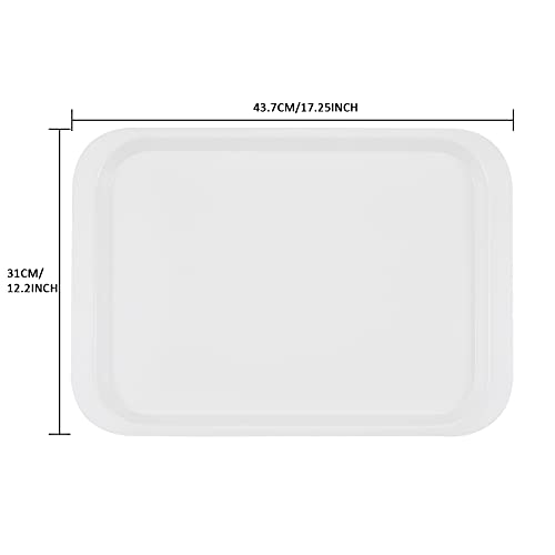 Hsdt Melamine Serving Trays White 17.1X12.2 Inch Rectangle Cafeteria Fast Food Trays Breakfast Lunch Dinner Trays For Eating Set Of 6,Pfw-174122-06 #TOP1