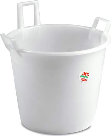 STEFANPLAST 3831445 Mastello 3 Manici in Politene, Bianco, Cm 45, Lt 35