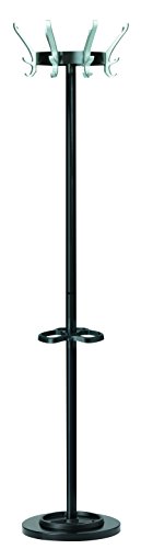 Preisvergleich Produktbild UNILUX Garderobenständer Cypres mit höhenverstellbarem Schirmständer schwarz 170 cm - Kleiderständer Mantelständer Garderobe