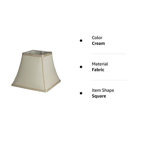 Urbanest Square 5.25X9X8" Softback Bell Lampshade, Cream, Faux Silk, Spider #TOP5