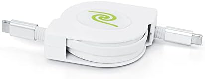 ReTrak USB C Cable, USB C to USB C 6ft Retractable Cable, 60W Power Delivery for MacBook, iPad Pro 2020, iPad Air 4, Dell, HP, Google Pixel 4a, and More