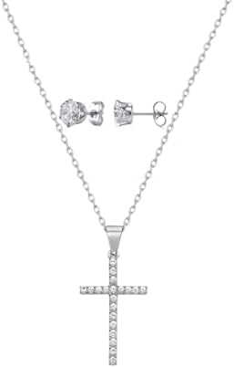 Colar Cordão Feminino Pingente Cruz Corrente Aço Inox