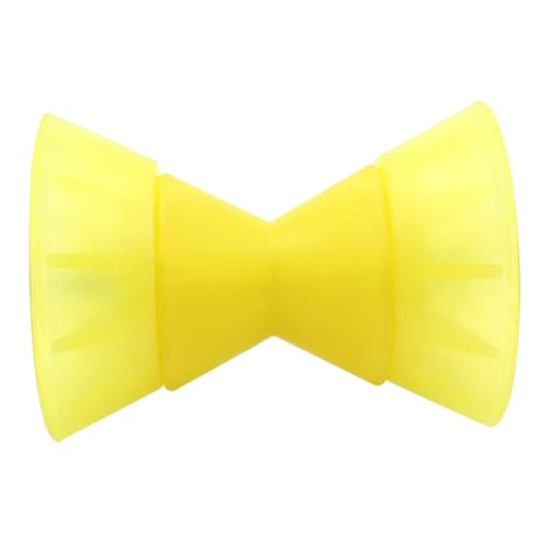 4" Boat Trailer Bow Roller, Non-Marking Polyurethane Boat Trailer Roller with 1/2" Shaft, Marine Trailer Bow Stop Roller Assembly with End Caps for Fishing Boat, Ski Boat, Sailboat Trailer (Yellow)