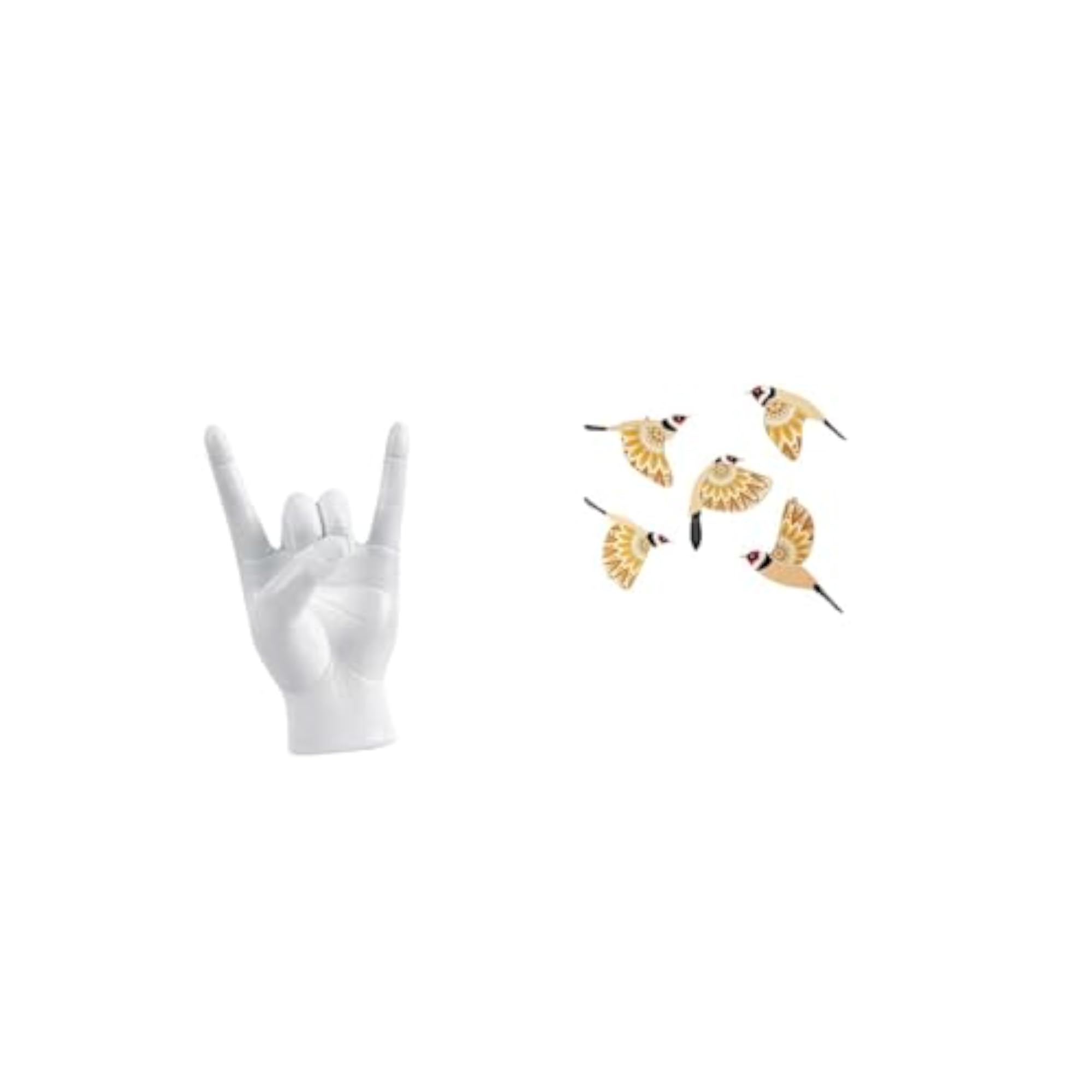 Rock Gesture Sculpture Wooden Bird Wall Art