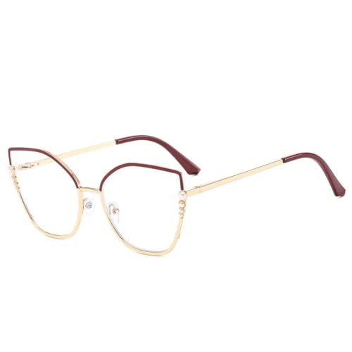 Lunettes œil de chat en métal et perles pour femmes et hommes