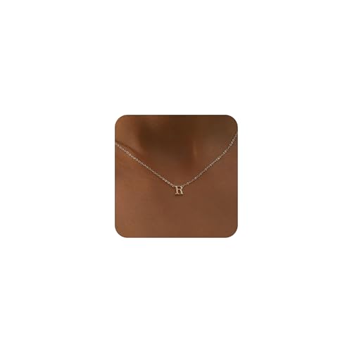 Pendentif initial R en or pour femme collier ras du cou délicat